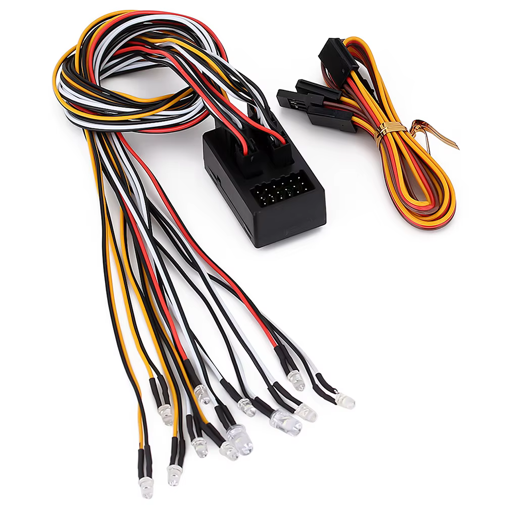Kit de 12 lampes Flash LED pour voiture RC, accessoires pour chenille 1/10 RC D90 D110 D130 Defender, coque rigide, pièces de voiture RC