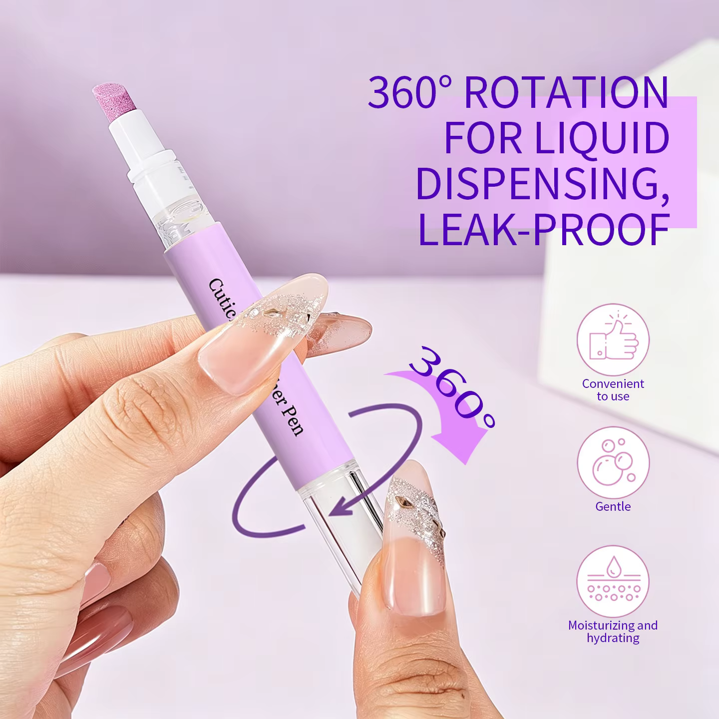 Stylo d'essence pour soins des ongles deux-en-un