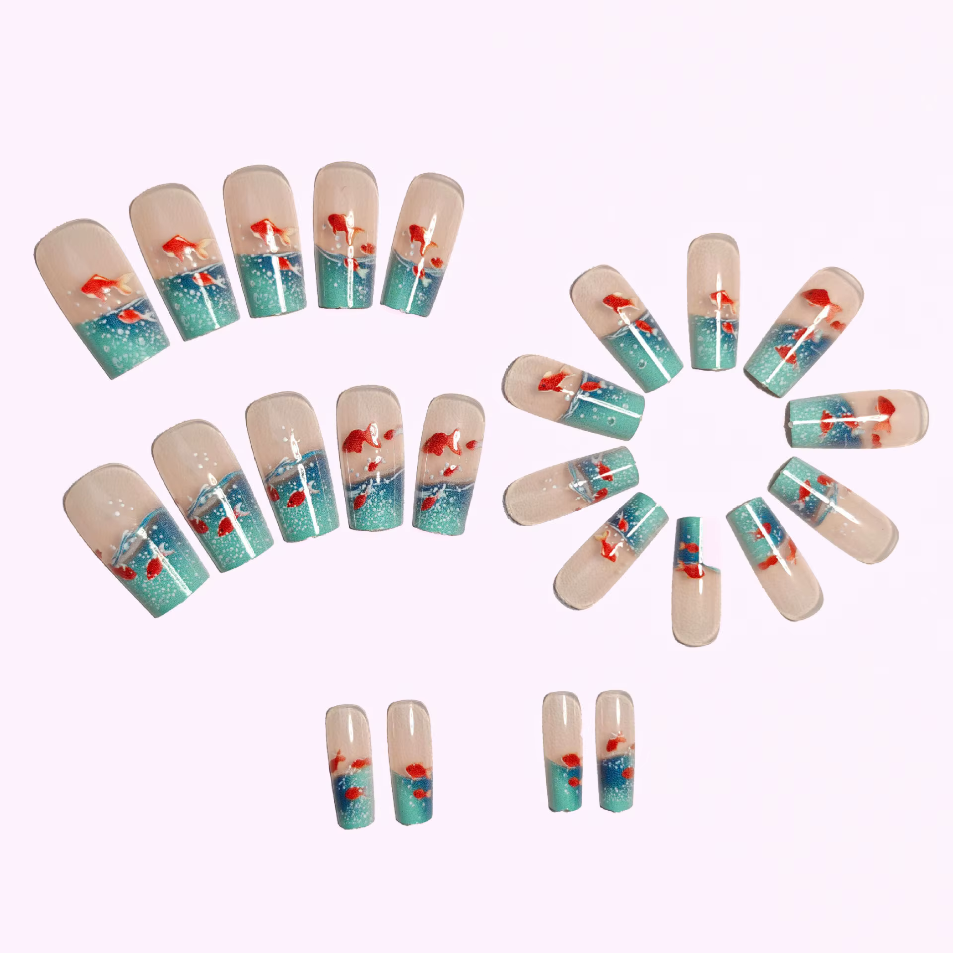 Faux ongles carrés mi-longs pour femmes