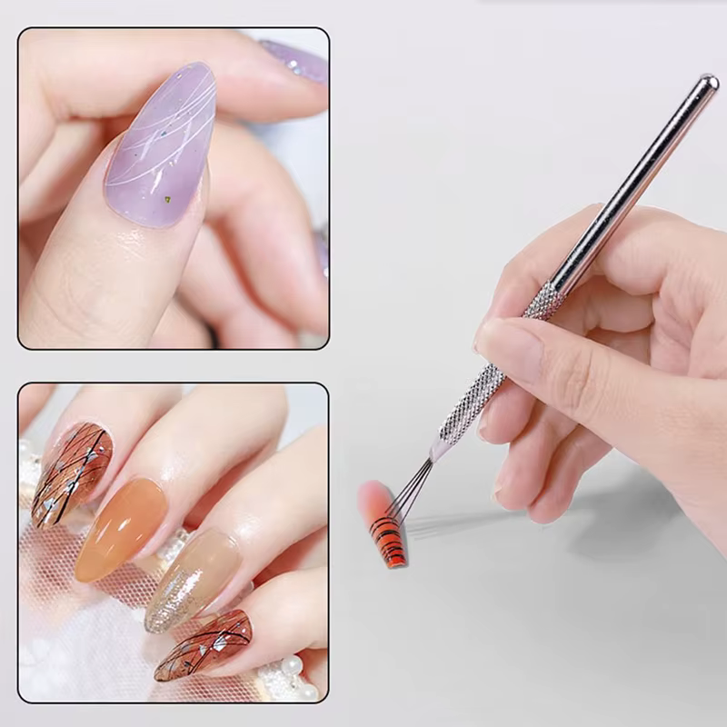 Brosse de Texture à sept broches pour Nail Art