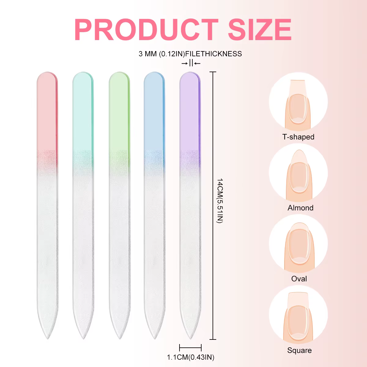 Lime à ongles en verre manucure professionnelle sable frottant
