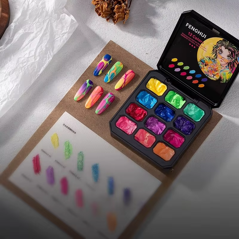 12 couleurs solide Pat peinture Gel vernis à ongles haute Saturation populaire semi-solide
