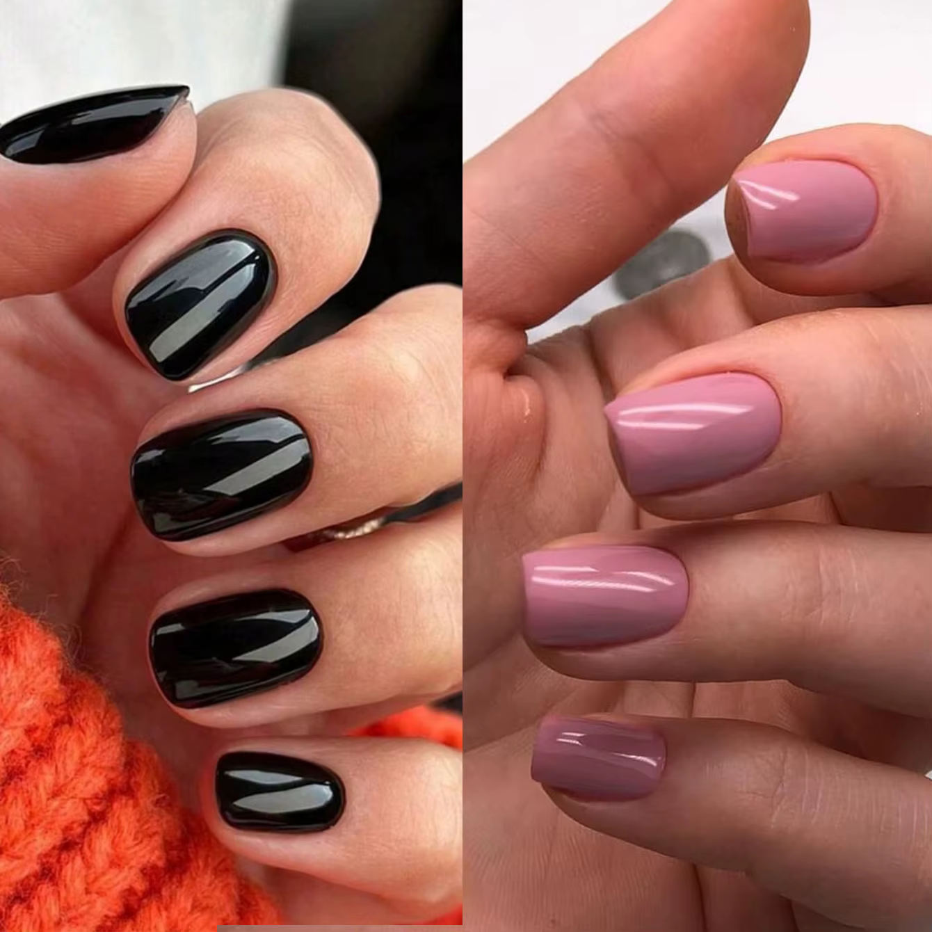 Faux ongles français courts et carrés pressés