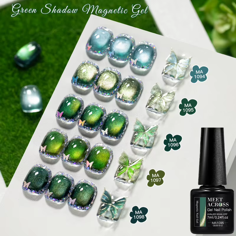 MEET ACROSS 7ml Gel magnétique œil de chat émeraude foncé