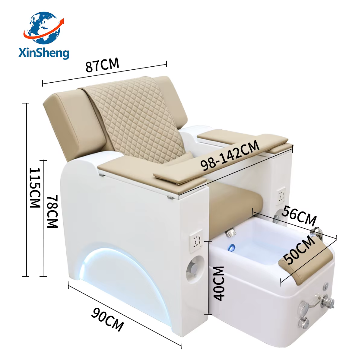 Fauteuil de pédicure électrique, canapé de salon de manucure avec massage dorsal automatique, canapé de manucure inclinable à levage, personnalisation