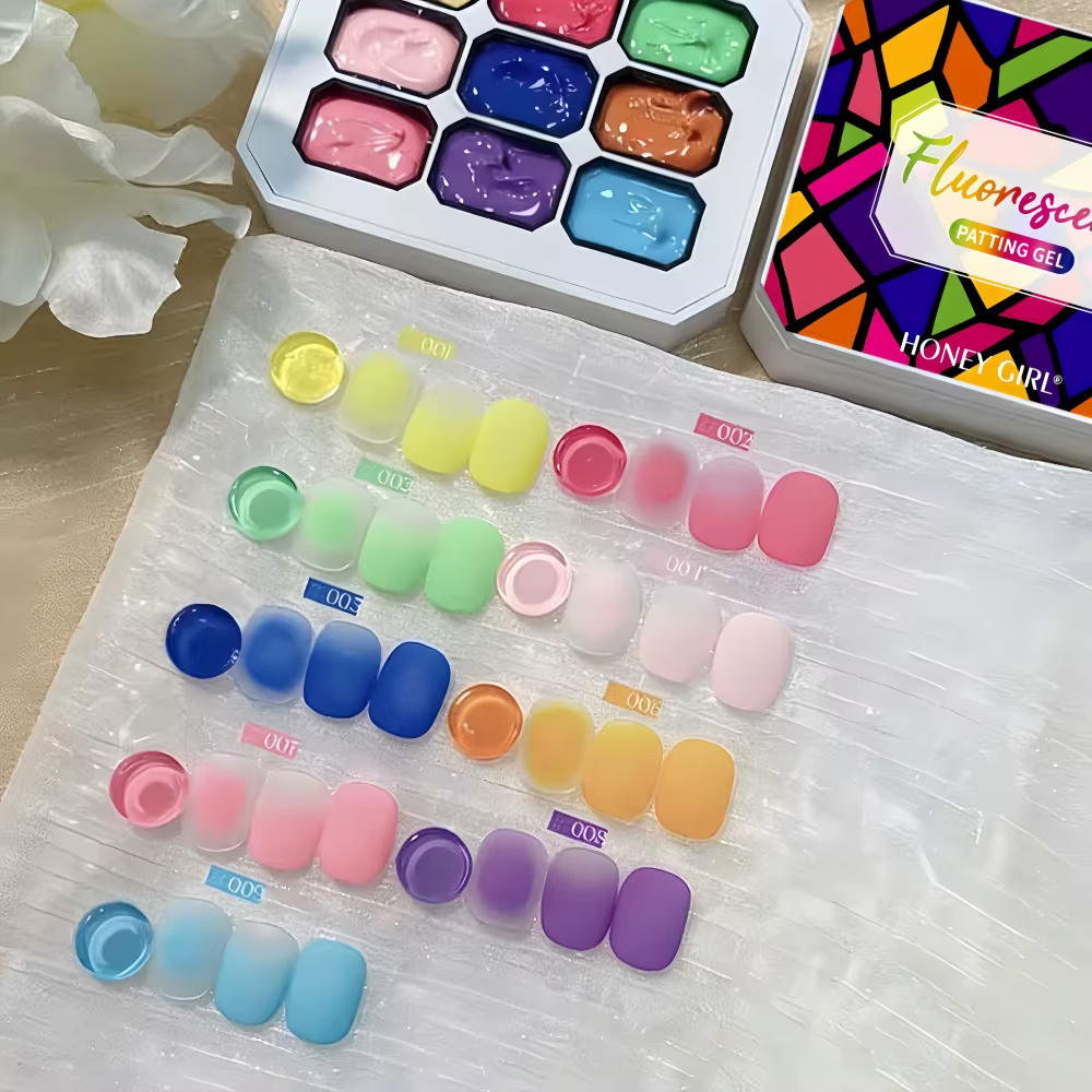 Gel fluorescent pour ongles en 9 couleurs