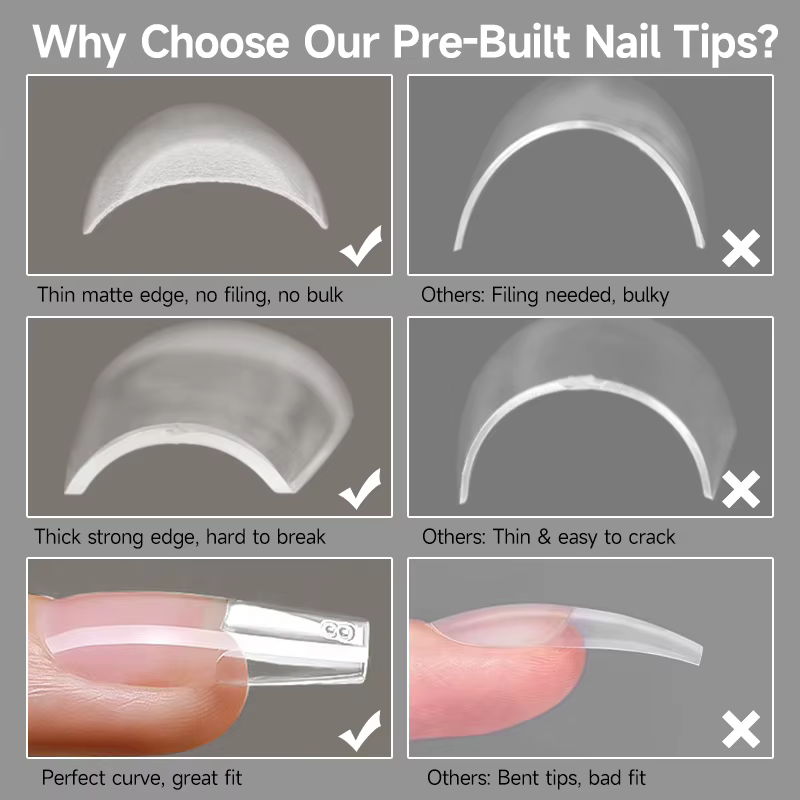 UR SUAGR 320 pièces Capsules d'ongles pré-montées transparentes INSTANT-APEX