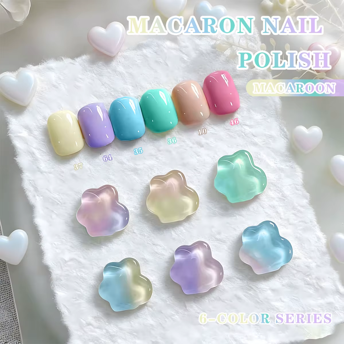 Le kit de vernis à ongles en gel Macaron 6 couleurs Printemps/Été sans tracas présente une gamme complète