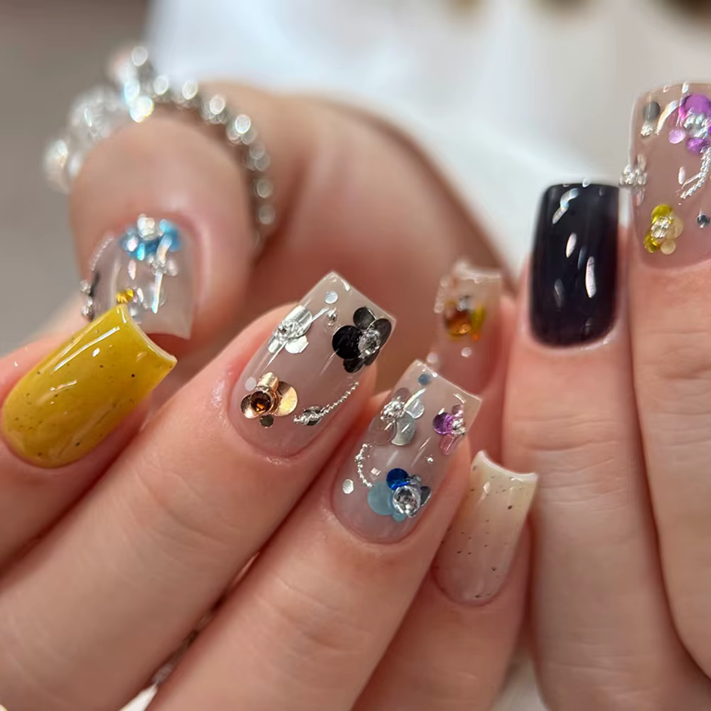12 Grilles de Paillettes à Pois pour Décoration d'Ongles