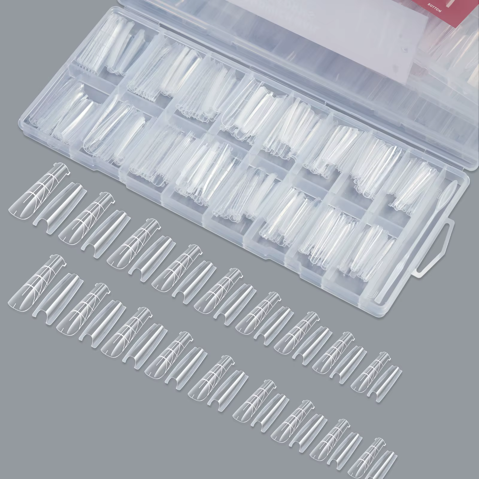 256 pièces/boîte Sandwich à ongles double forme pointes d'ongles construire rapidement