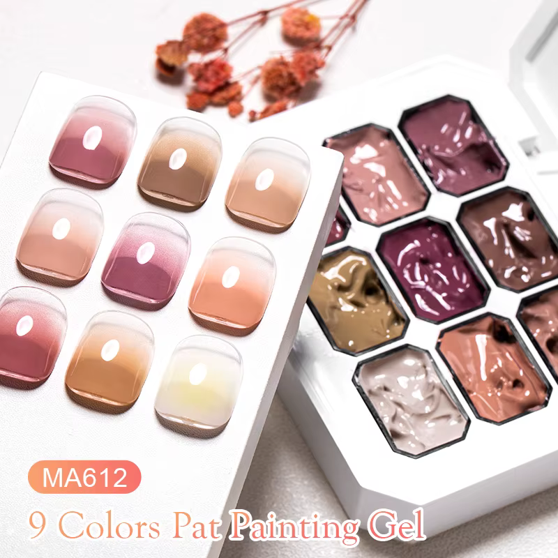 9 couleurs Macaron Pat peinture vernis à ongles coloré Fluorescent Nail Art