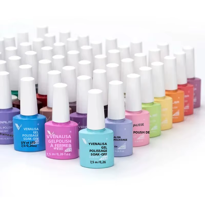 Venalisa 7.5ml Gel vernis à ongles capuchon blanc formule de verre NoWipe couche de finition UV LED tremper laque
