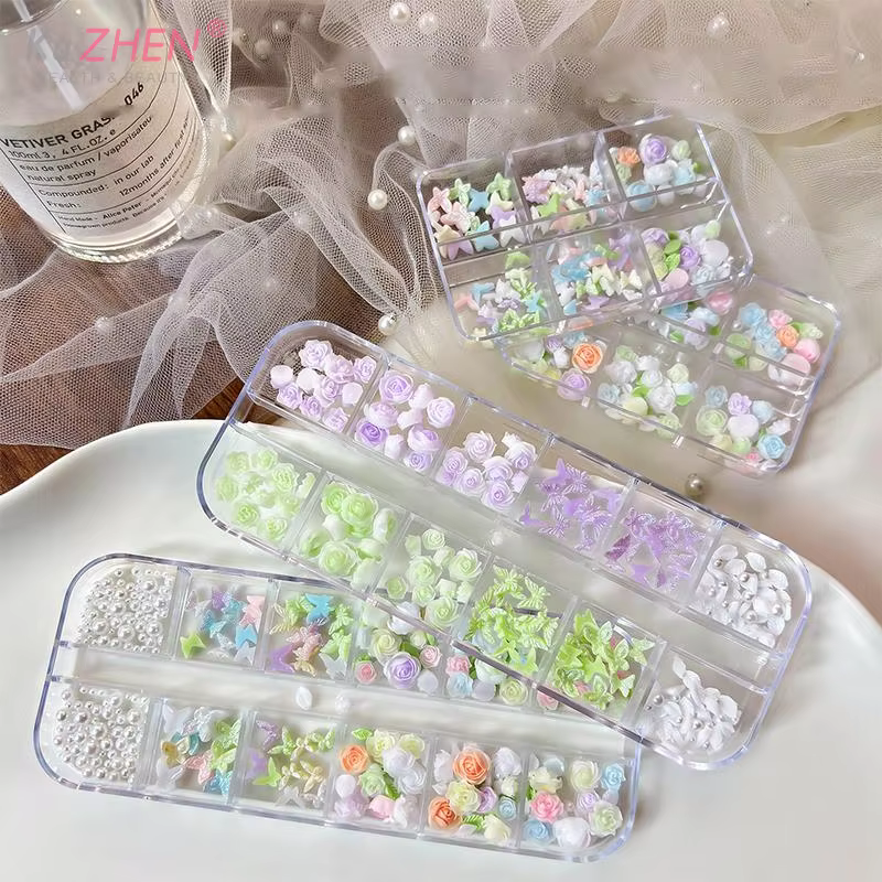 6/12 Grilles de breloques 3D pour nail art