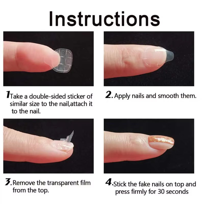 600 pièces Double face colle autocollant pour ongles onglets adhésifs imperméable respirant faux