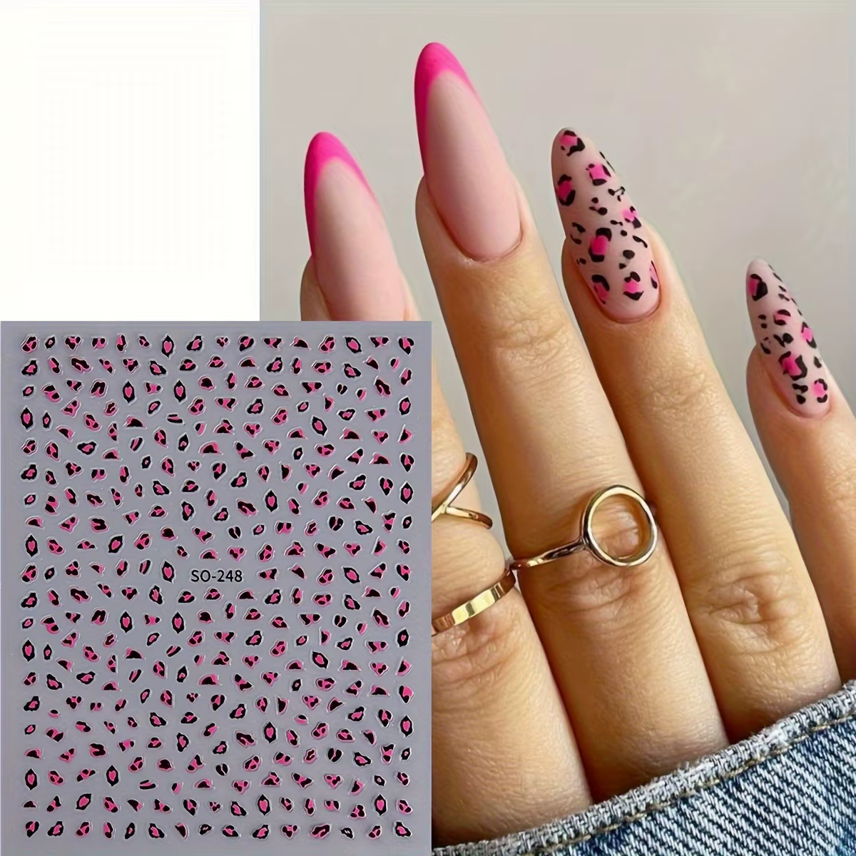 Meilad – autocollants pour ongles imprimés léopard