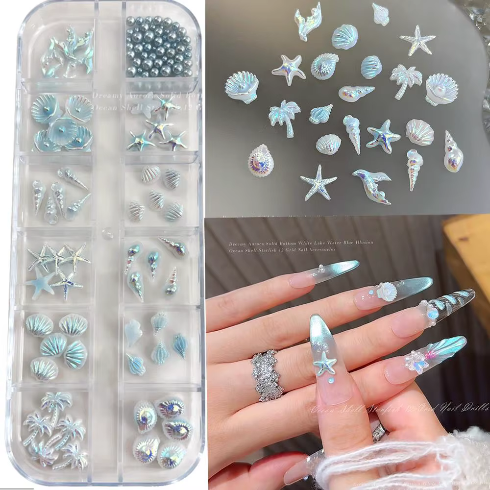 12 grilles de breloques 3D pour ongles