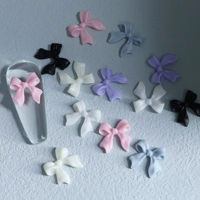 30pcs Kawaii Mini Arc 3D Mignon Nail Art Décorations Matte Papillon Ongles Charmes Conceptions DIY Résine Accessoires
