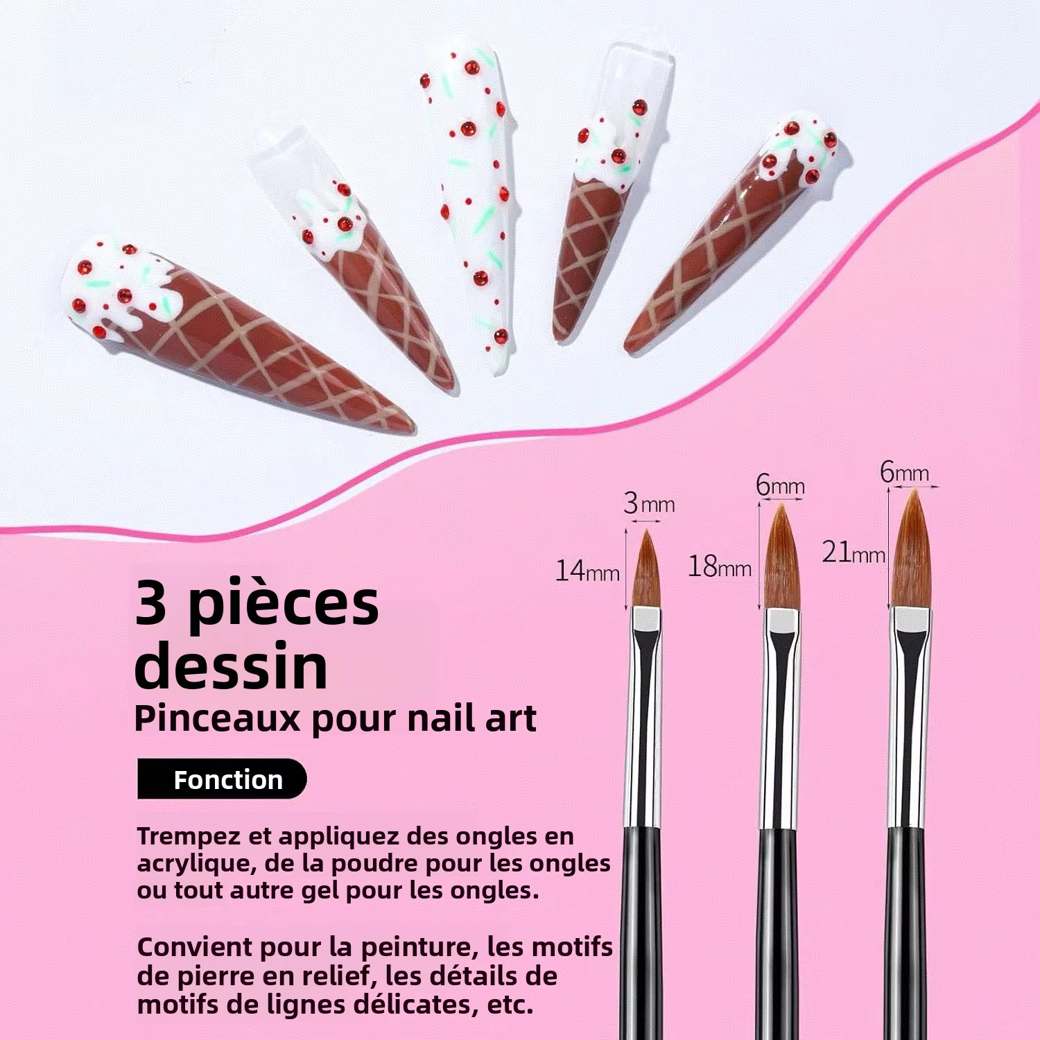 Kit de 23 outils pour nail art – Pinceaux