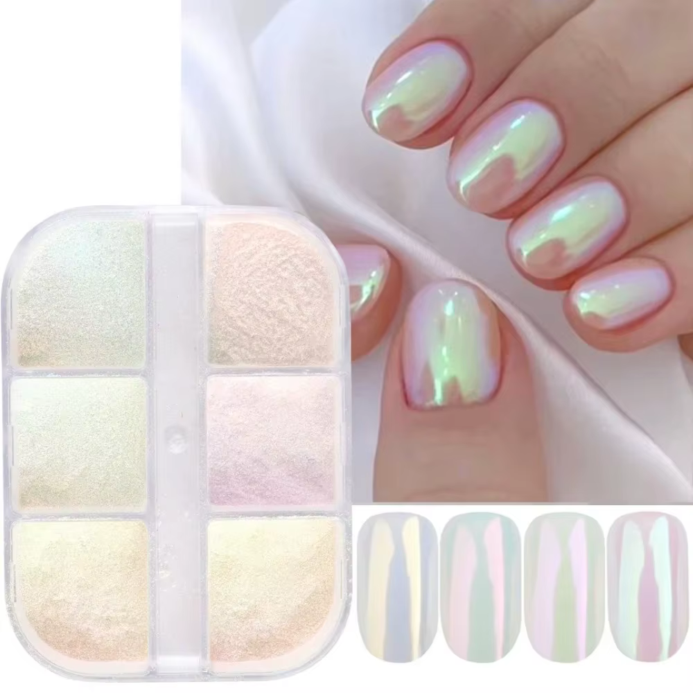 Poudre à ongles effet miroir clair de lune