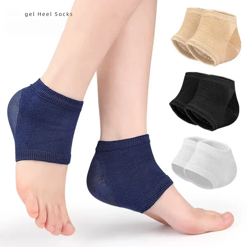 Protections de talon en gel, anti-crevasses, demi-chaussettes unisexe, coussinets de soin des pieds, 2 ou 4 pièces