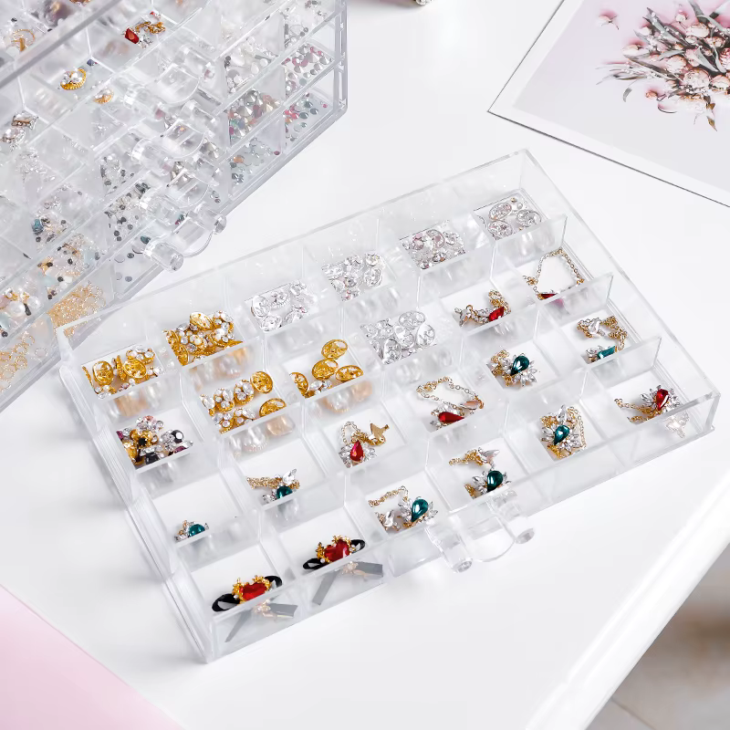 Boîte de rangement pour accessoires de nail art