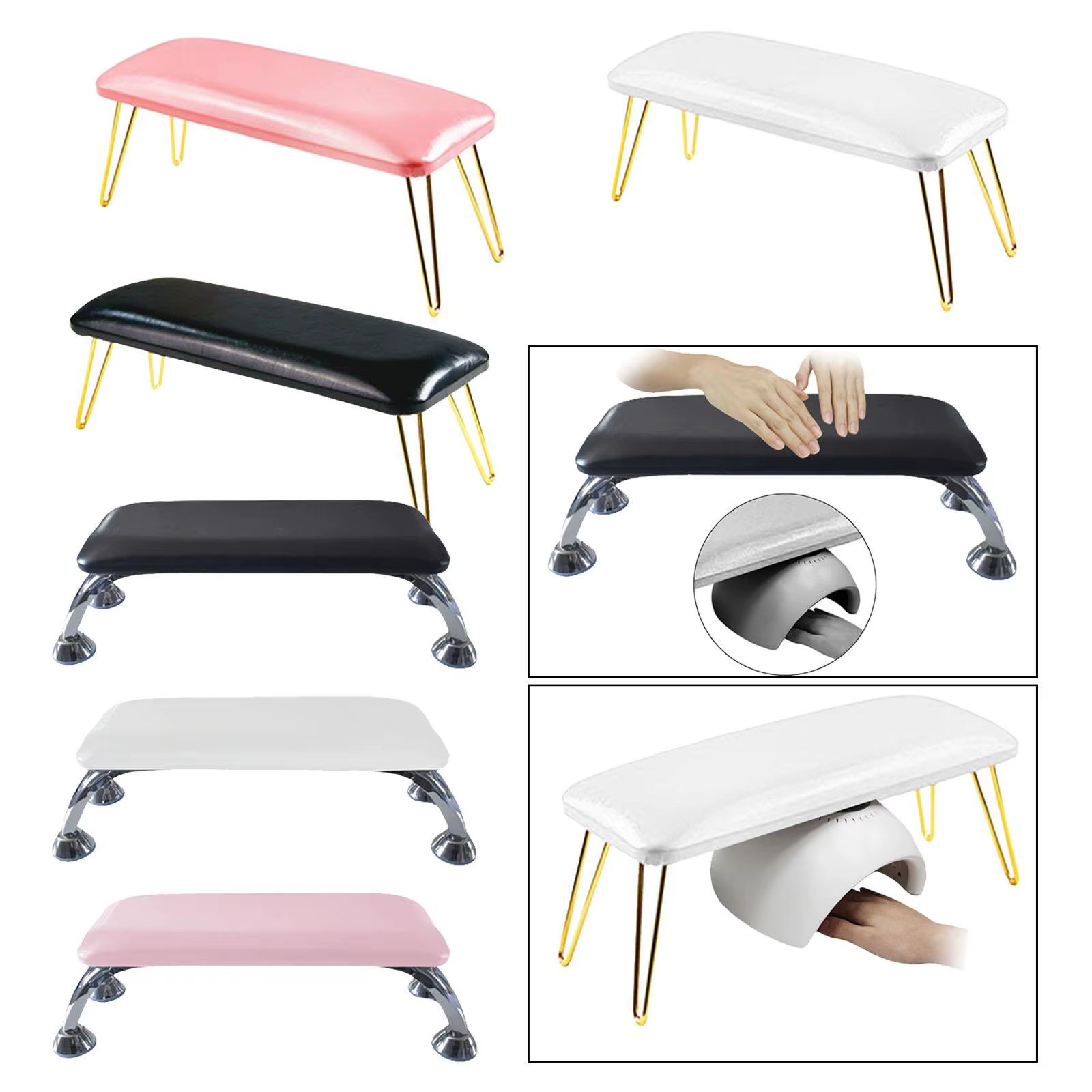 Support de repose-main de manucure ergonomique en cuir PU