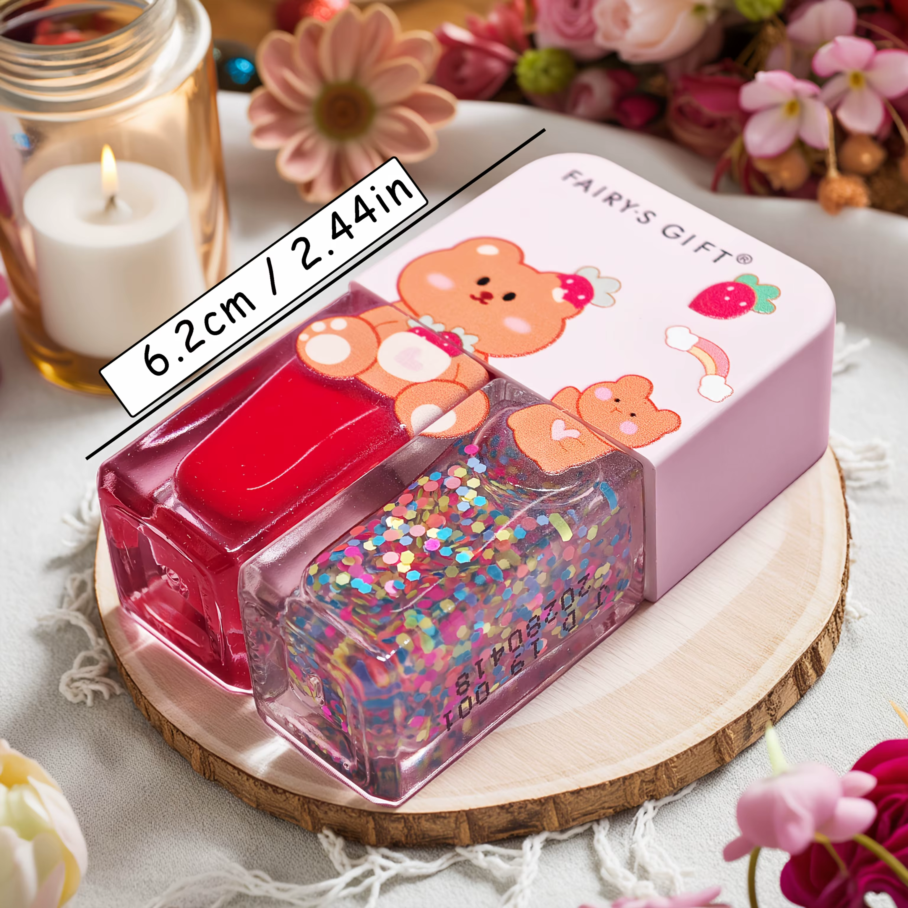 S01 Little Bear Balloon ensemble de 2 bouteilles vernis à ongles sans cuisson séchage rapide longue durée pelable à