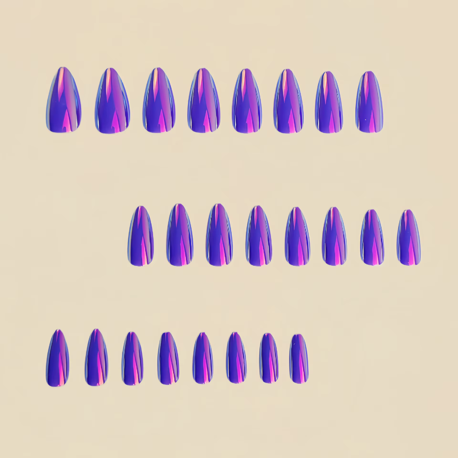 Faux ongles violets tendance pour femmes et filles