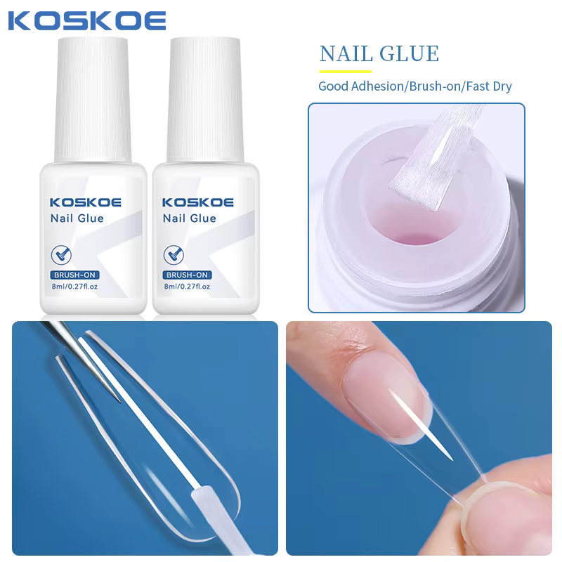 KOSKOE 8ML colle à ongles pour faux conseils Nail Art strass