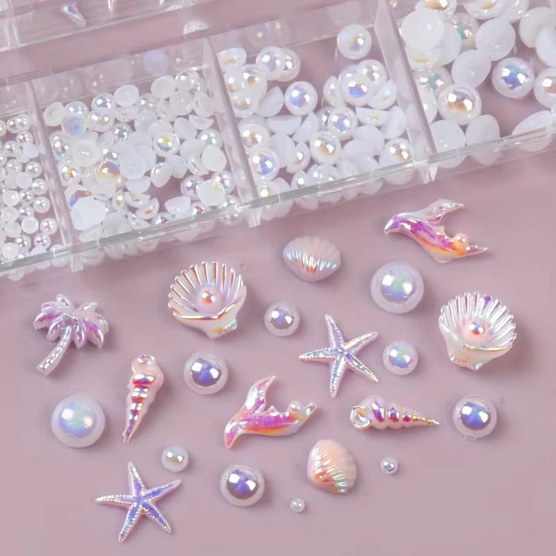 30 accessoires de nail art de style vacances à la plage. Pièces