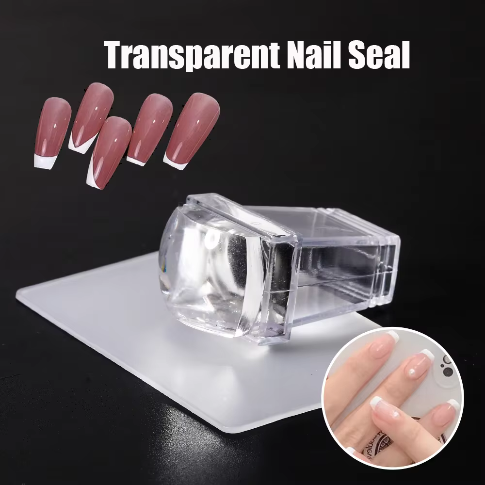 LULAA Tampons carrés pour nail art en silicone transparent