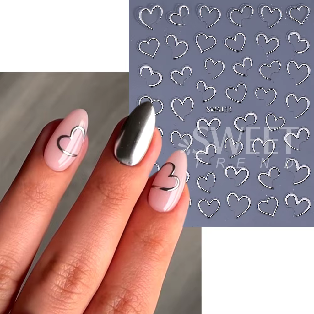 Autocollants pour ongles 3D pour la saint-valentin