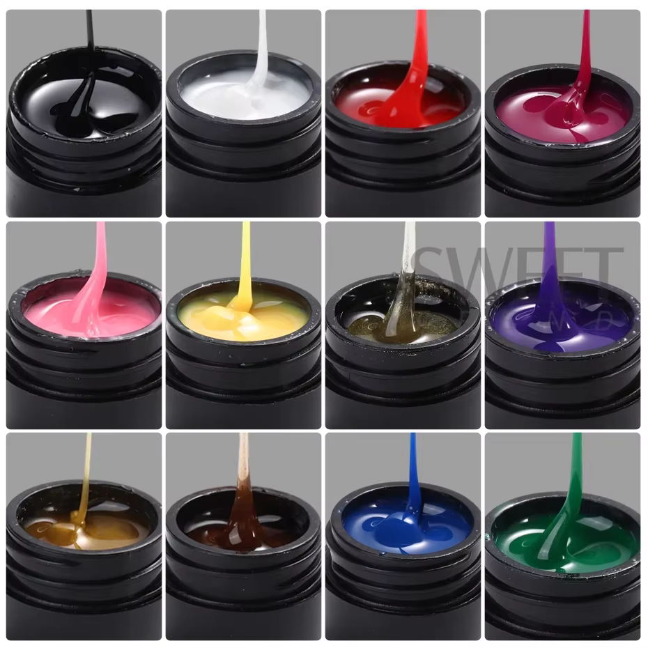 12 pièces 5ml araignée fil Gel vernis à ongles créatif coloré dessin fleur peinture ligne bricolage Nail Art Design Gel
