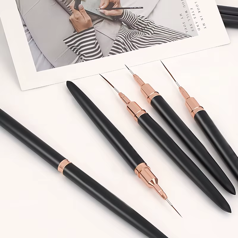5 pièces professionnel Nail Art doublures rayures pinceaux outil Ultra-mince ligne détail dessin peinture