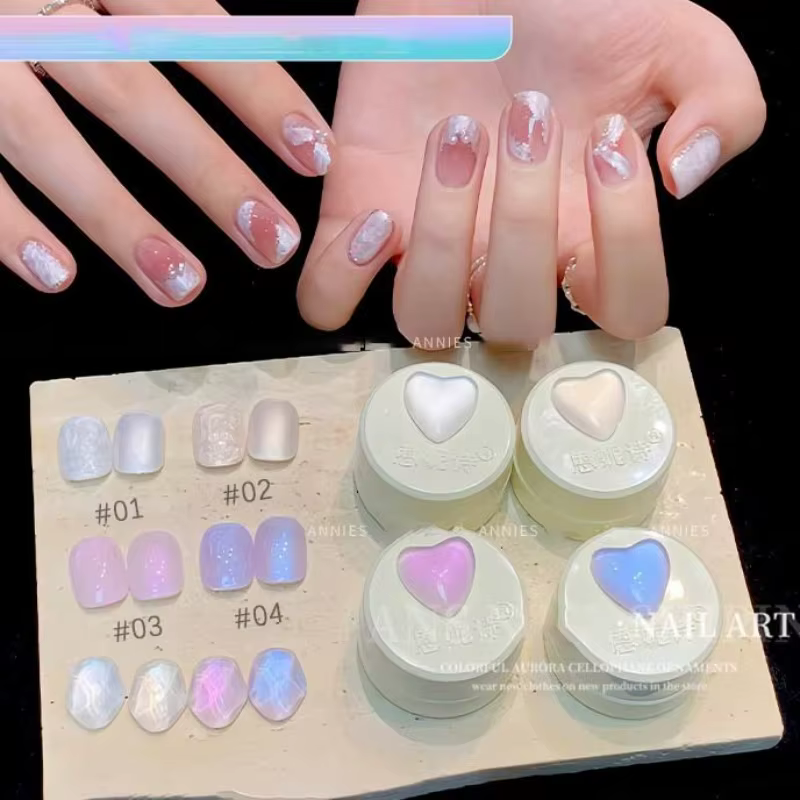 Vernis à ongles Gel à fil blanc perle UV/LED Gel à tremper
