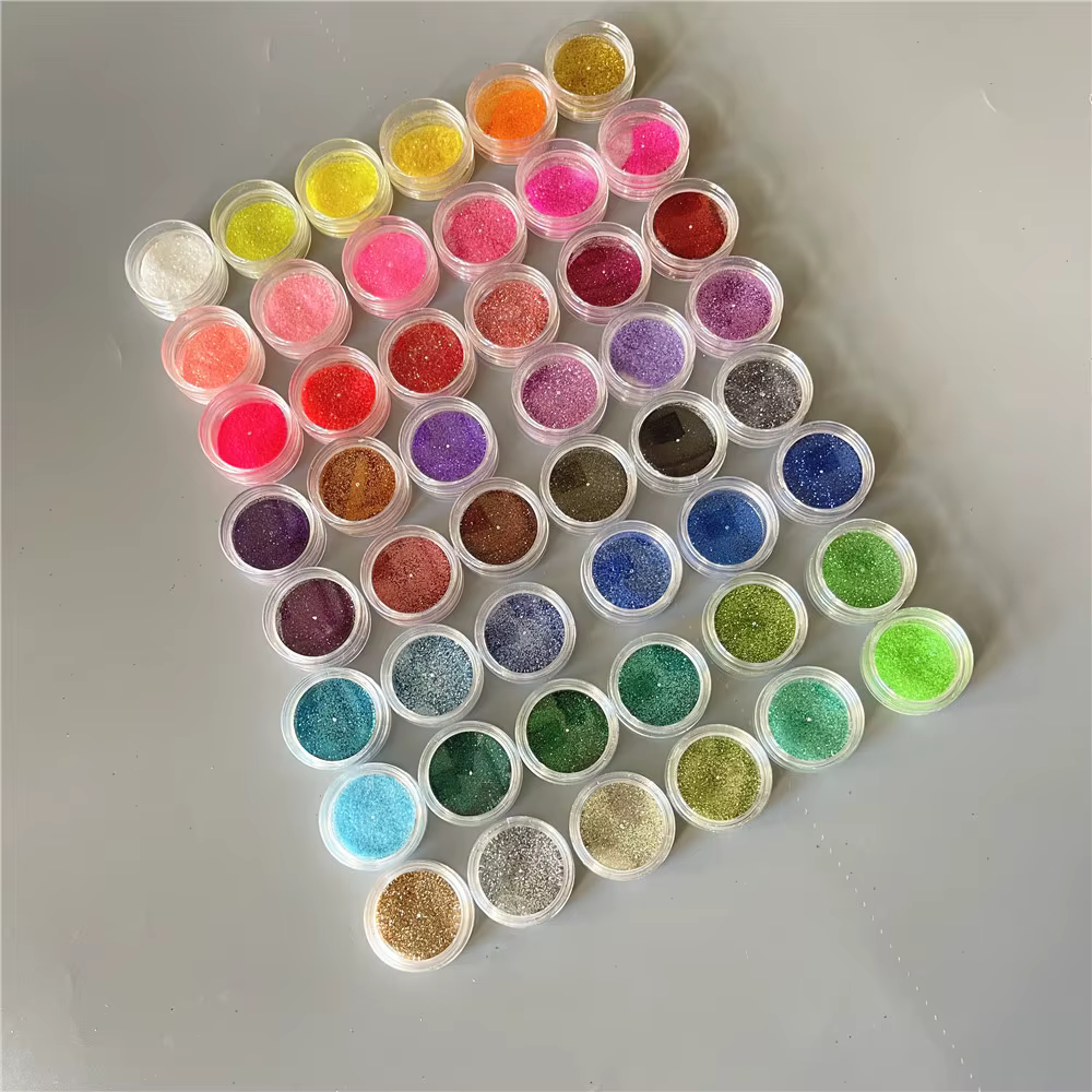 24/48 couleurs Laser ongles paillettes Chrome poudre
