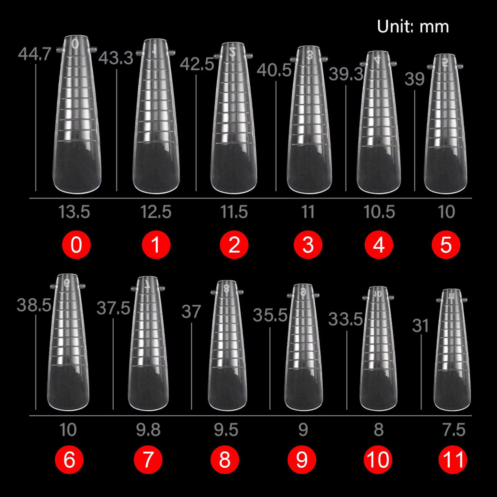 Pour Nail Art moules à ongles Style français couverture complète formes d'ongles cercueil longue ballerine double