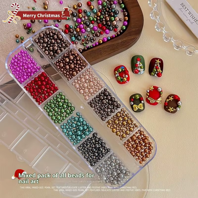 Mélange de perles rondes colorées stéréoscopiques