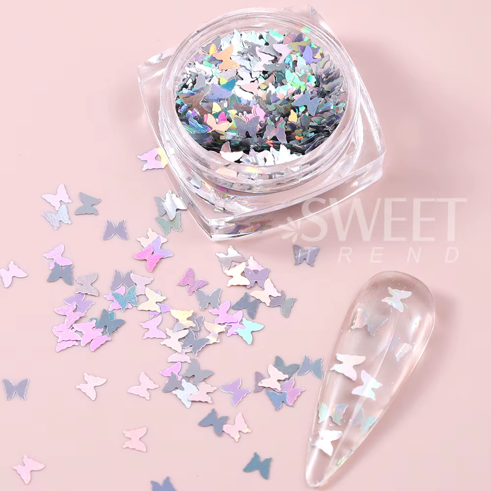 SWEET TREND - 12 couleurs de paillettes papillon pour nail art