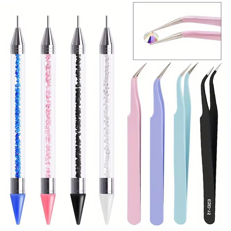 Ensemble de stylos diamant à double extrémité pour manucure