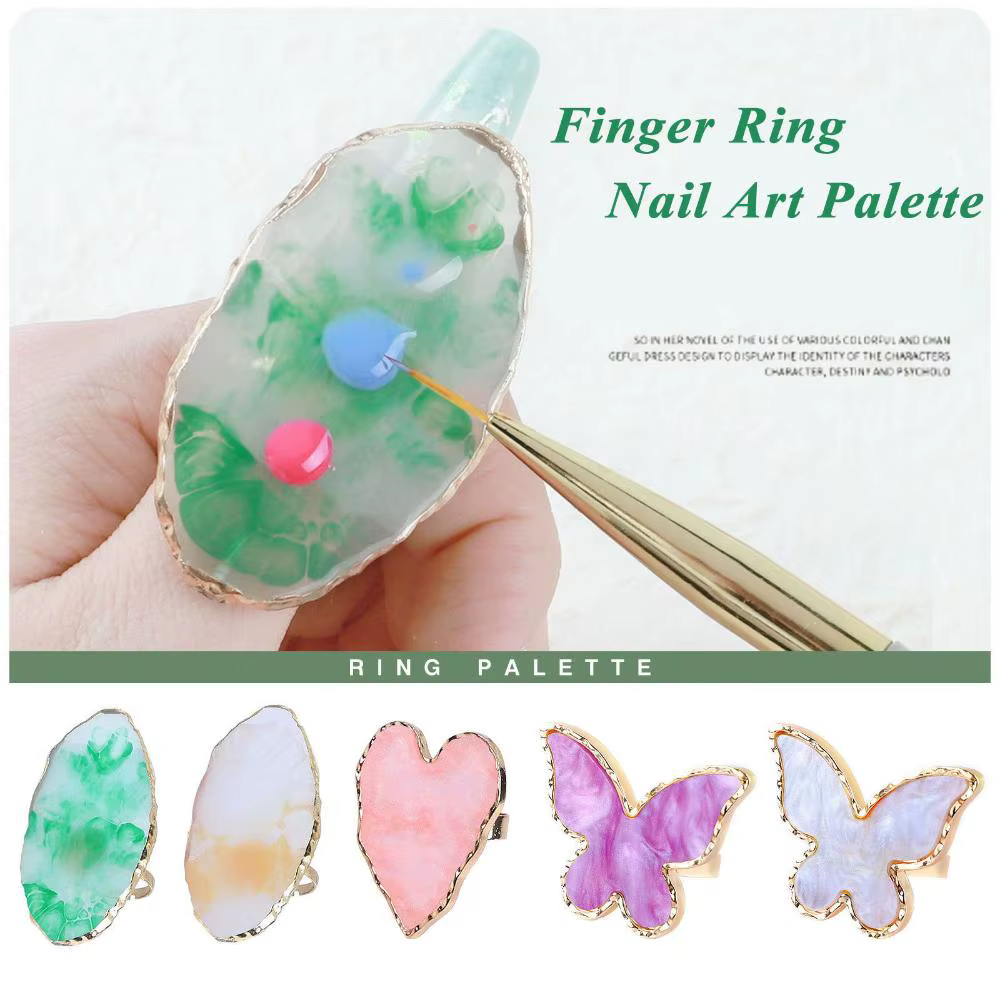 Rim Agate Finger Ring Painting Palette