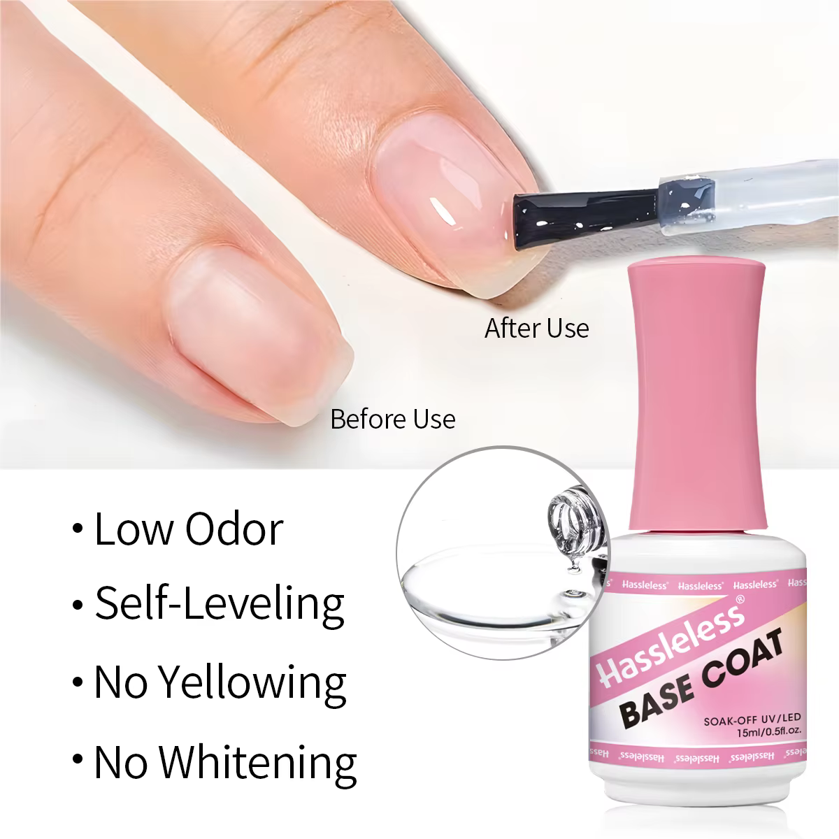 Un flacon de 15 ml de vernis à ongles gel de base