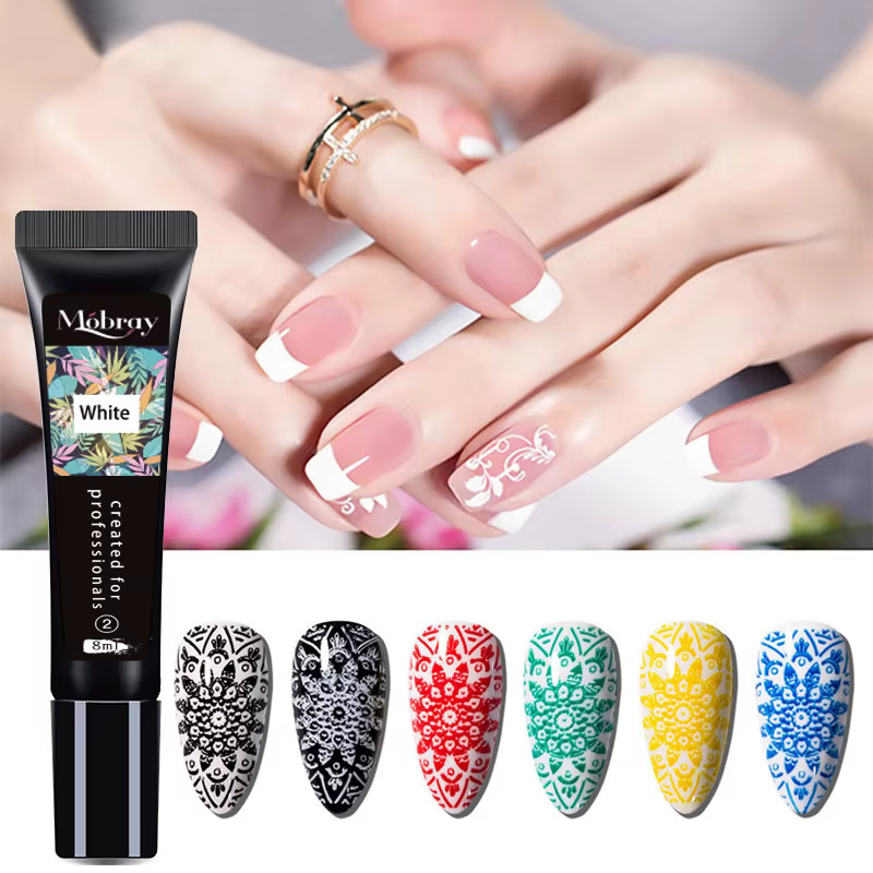 Gel de vernis à ongles coloré pour l'estampage