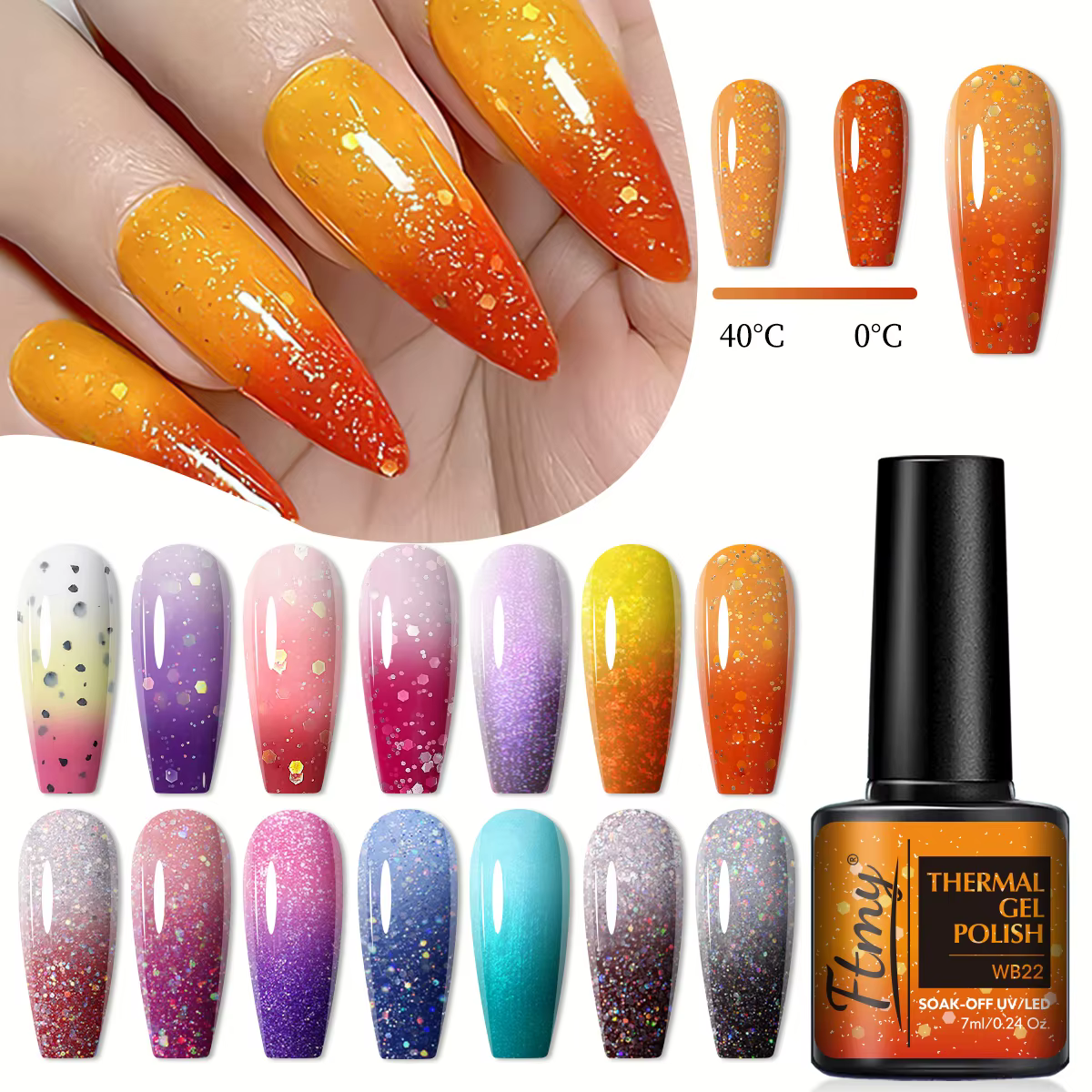 Vernis à ongles à paillettes sur le thème d'Halloween