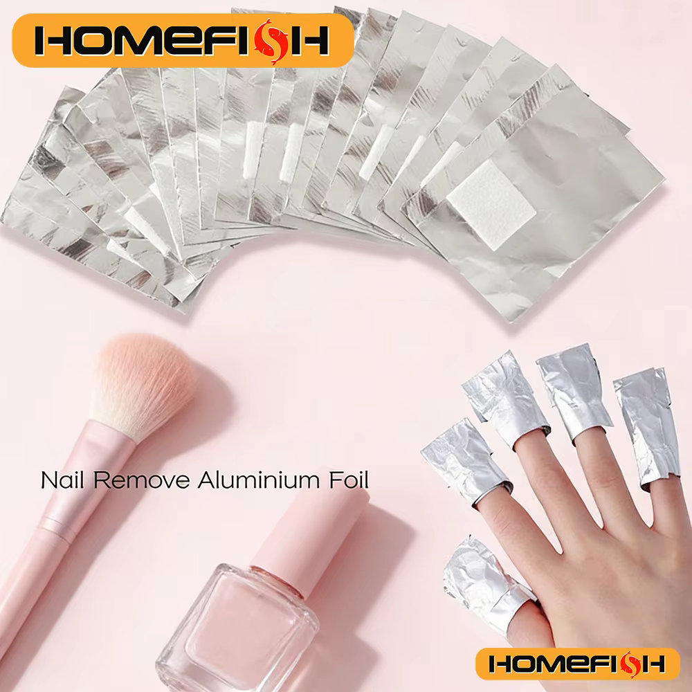 Lot de 100 lingettes en aluminium pour dissolvant de vernis à ongles
