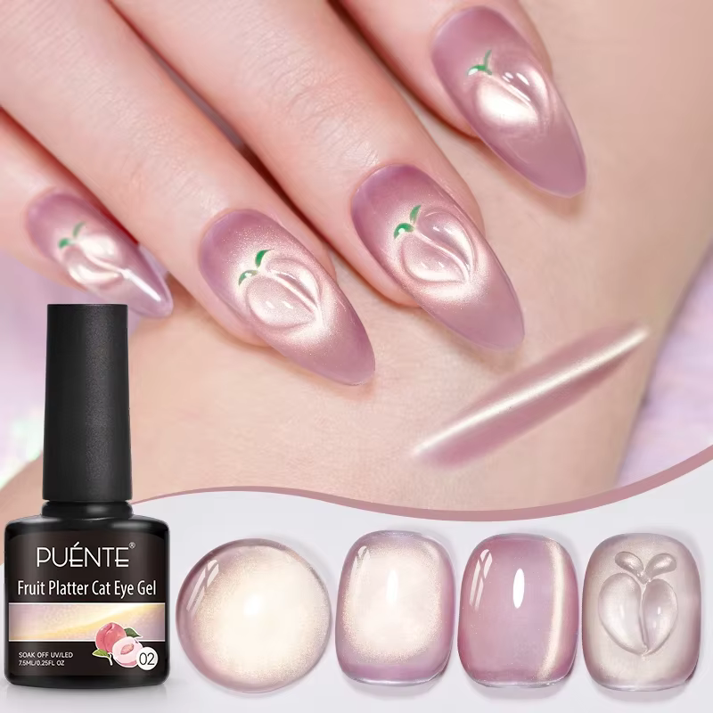 Vernis à ongles Gel magnétique chat série fruits d'été 7.5ML vert violet rose Gel oeil