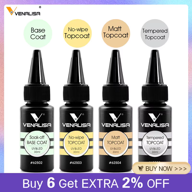 Venalisa recharge 30ml TPO gratuit Nail Art tremper UV/LED sans lingette couche de finition constructeur ongles Gel mat