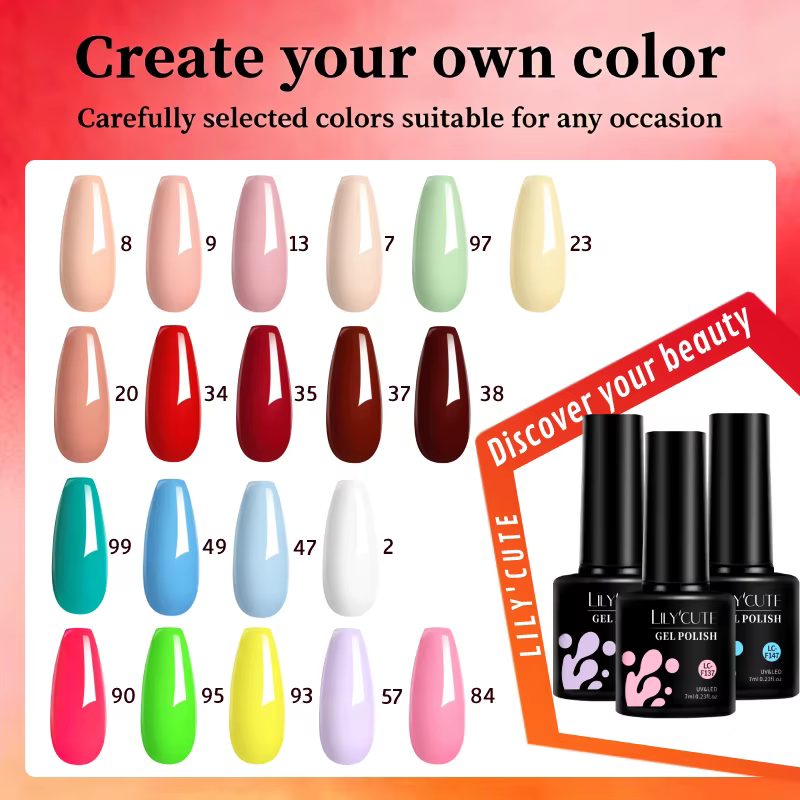 LILYCUTE 5 pièces/ensemble 7ML rouge marron Gel pour ongles bricolage Nail Art Semi Permanent UV Gel vernis longue durée conception manucure Kit fournitures