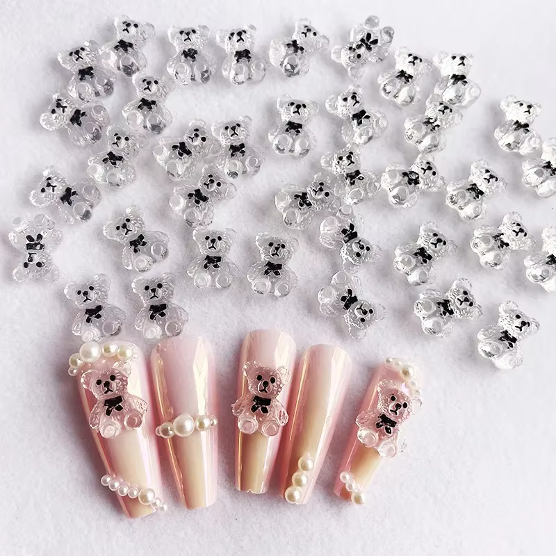 Breloques pour ongles en forme d'ours