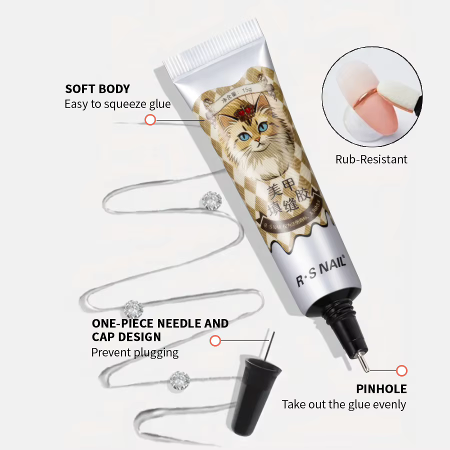 RSNAIL 4 en 1 Gel strass 15g Gel pour ongles Super fort pour décorations Nail Charm 3D